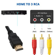 Cavo HDMI a AV/3RCA 1,5 metri con spina placcata oro