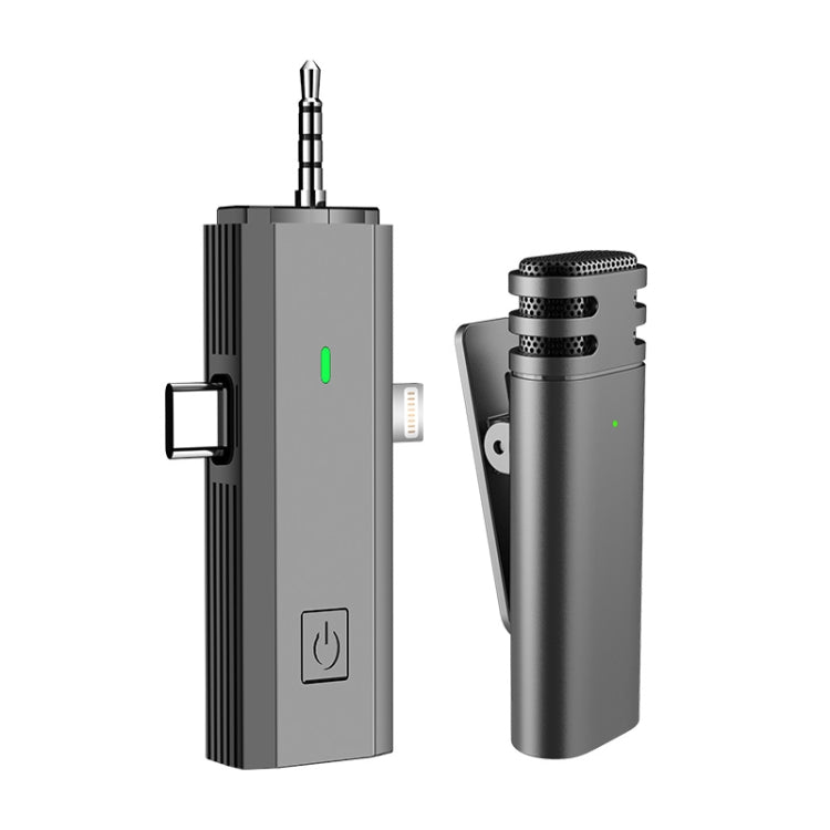 Microfono Lavalier Wireless 3 in 1 per smartphone e fotocamere