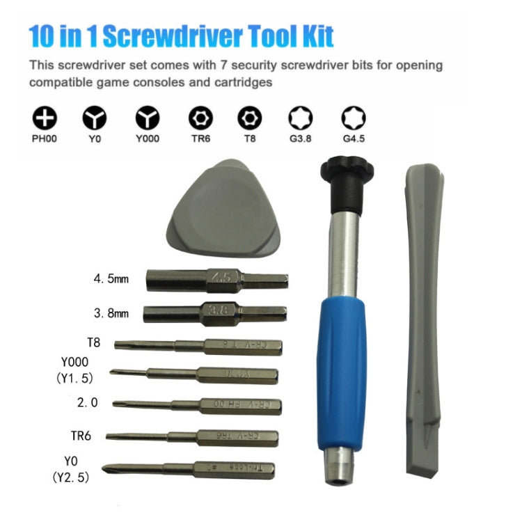 For Nintendo Switch PSP/GBA/DS/3DS 10 in 1 Repair Tool Kit Screwdriver Set, 10 In 1