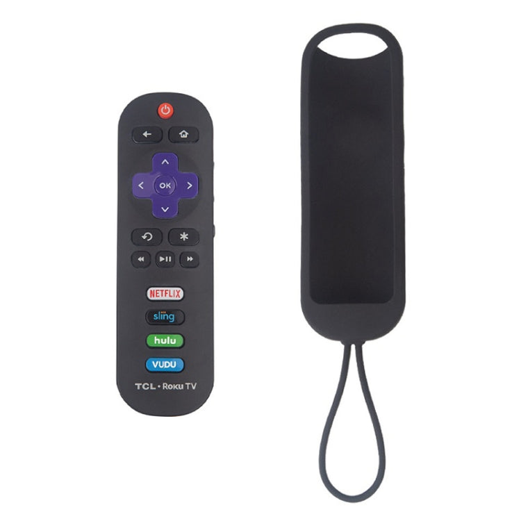 Per TCL Roku RC280/RC282 Custodia in silicone per telecomando ovale da 2 pezzi