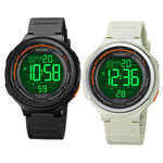 SKMEI 1841 Orologio da conto alla rovescia luminoso impermeabile per studenti sportivi all'aperto, 1841 Black, 1841 Light Grey