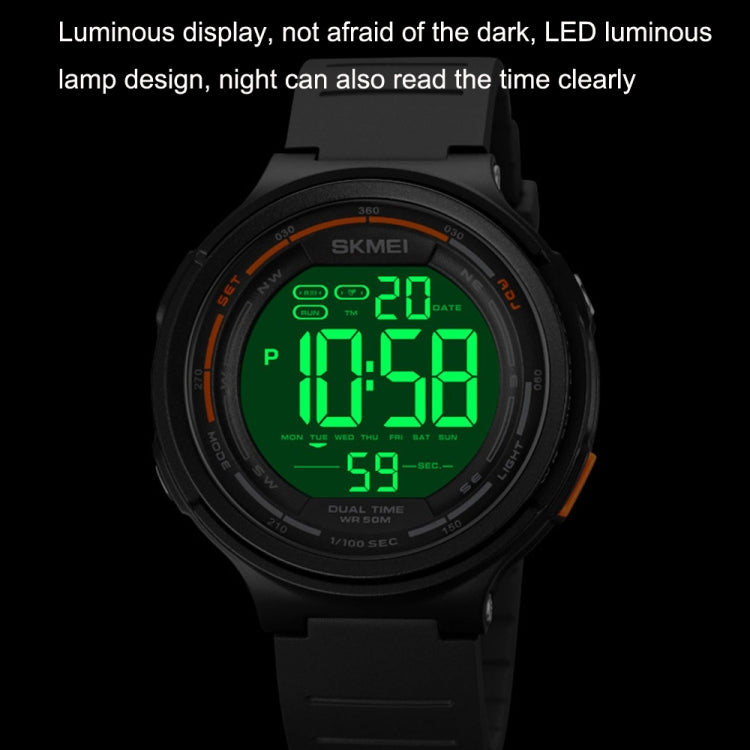 SKMEI 1841 Orologio da conto alla rovescia luminoso impermeabile per studenti sportivi all'aperto, 1841 Black, 1841 Light Grey