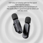 Microfono lavalier wireless con riduzione rumore