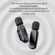 Microfono lavalier wireless con riduzione rumore