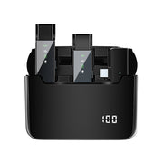 Microfono lavalier wireless con display digitale e vano ricarica