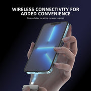 Microfono lavalier wireless con display digitale e vano ricarica