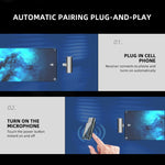 Microfono lavalier wireless con display digitale e ricarica