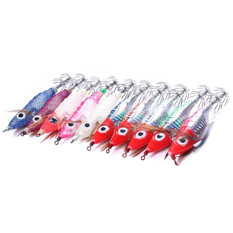 HENGJIA SJB012 Night Light Simulation Shrimp Squid Needle Pesca in mare Esca finta, SJB012 (10 Colors Bagged)