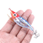 HENGJIA SJB012 Night Light Simulation Shrimp Squid Needle Pesca in mare Esca finta, SJB012 (10 Colors Bagged)