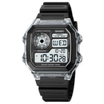 SKMEI 1998 Orologio multifunzione impermeabile con sensore di ghiaccio a conchiglia trasparente per sport all'aria aperta, 1998 Blue, 1998 White, 1998 Purple, 1998 Black