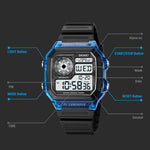 SKMEI 1998 Orologio multifunzione impermeabile con sensore di ghiaccio a conchiglia trasparente per sport all'aria aperta, 1998 Blue, 1998 White, 1998 Purple, 1998 Black