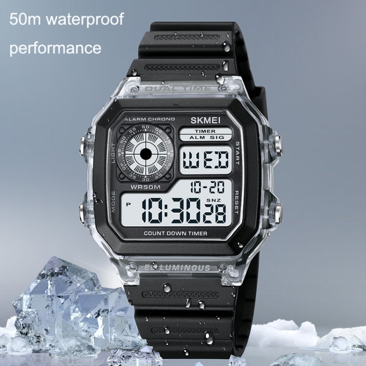 SKMEI 1998 Orologio multifunzione impermeabile con sensore di ghiaccio a conchiglia trasparente per sport all'aria aperta, 1998 Blue, 1998 White, 1998 Purple, 1998 Black