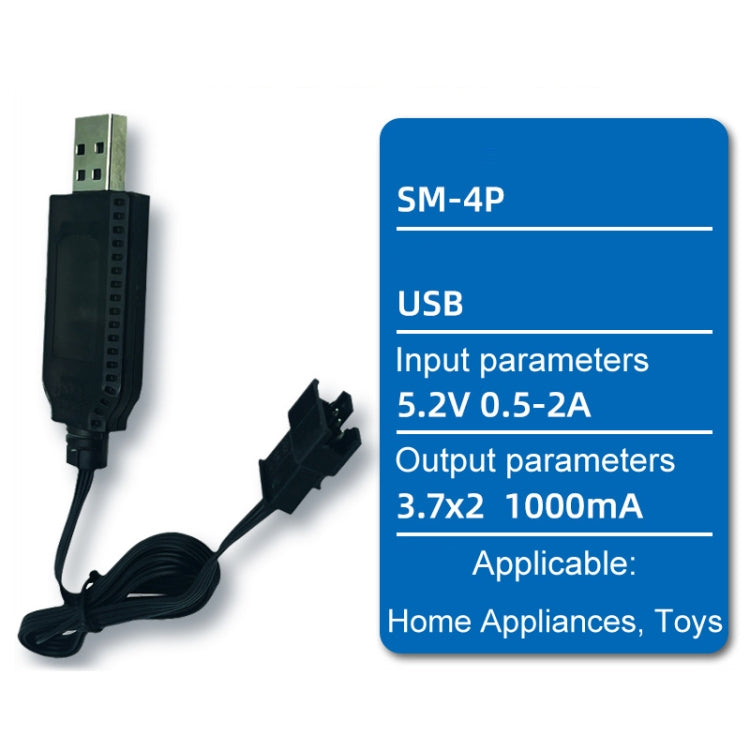 Cavo di ricarica USB per batteria al litio 7,4 V 18650