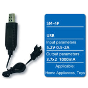 Cavo di ricarica USB per batteria al litio 7,4 V 18650