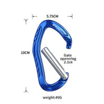 XINDA 22KN Rock Climbing Straight Quickdraw Moschettone in alluminio con fibbia a molla, XD-8126 (Blue), XD-8126 (Black), XD-8126 (Red), XD-8126 (Orange), XD-8126 (Silver)