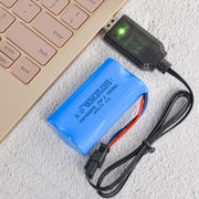 2pcs 7.4V Smart Chip Protection USB Plug Cavo di ricarica per batteria al litio