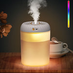 Umidificatore a doppio ugello da 3000 ml con display digitale temporizzato e luce ambientale colorata