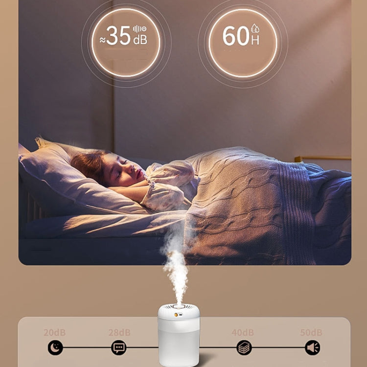 Umidificatore a doppio ugello da 3000 ml con display digitale temporizzato e luce ambientale colorata