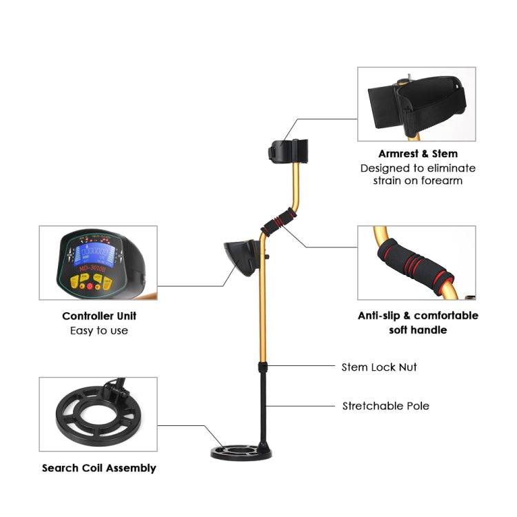 Metal Detector sotterraneo MD3010II con display LCD