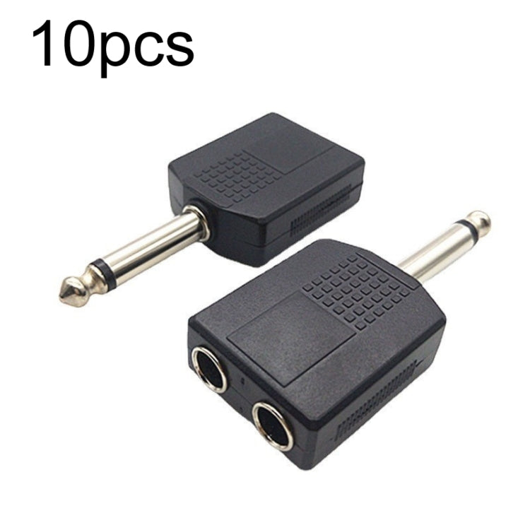 10 connettori da 6,5 mm maschio mono a doppio connettore di conversione audio femmina da 6,5 mm, 6.5mm Male To Dual 6.5mm Female