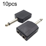 10 connettori da 6,5 mm maschio mono a doppio connettore di conversione audio femmina da 6,5 mm, 6.5mm Male To Dual 6.5mm Female