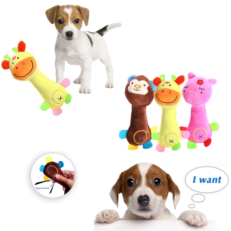 3pcs giocattoli per cani peluche giocattoli sonori forniture per cani dentizione resistenti al morso, Monkey, Pig, Deer