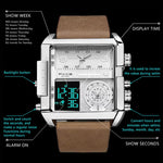 BINBOND B3332 Orologio sportivo quadrato multifunzionale al quarzo impermeabile