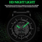 BINBOND B7872 Orologio al quarzo impermeabile luminoso cavo multifunzionale, Black Steel-Black-White, White Steel-Black-White, Full-gold-Black-Gold, Black Leather-Black-Black, Black Leather-White-Black, Black Leather-Full-gold-Black