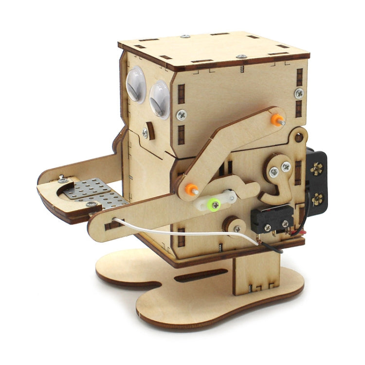 Robot che mangia monete Giocattolo scientifico fai-da-te per bambini Kit di esperimenti scientifici educativi Artigianato in legno, Robot Eating Coins
