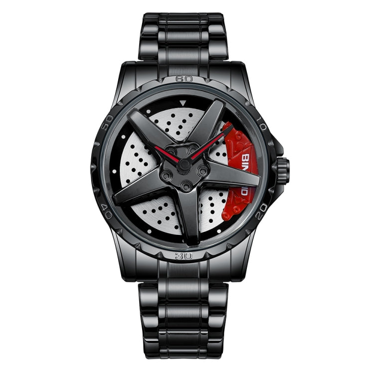 BINBOND D002 Orologio da uomo multifunzionale impermeabile e resistente all'usura con quadrante del mozzo dell'auto