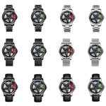 BINBOND D002 Orologio da uomo multifunzionale impermeabile e resistente all'usura con quadrante del mozzo dell'auto