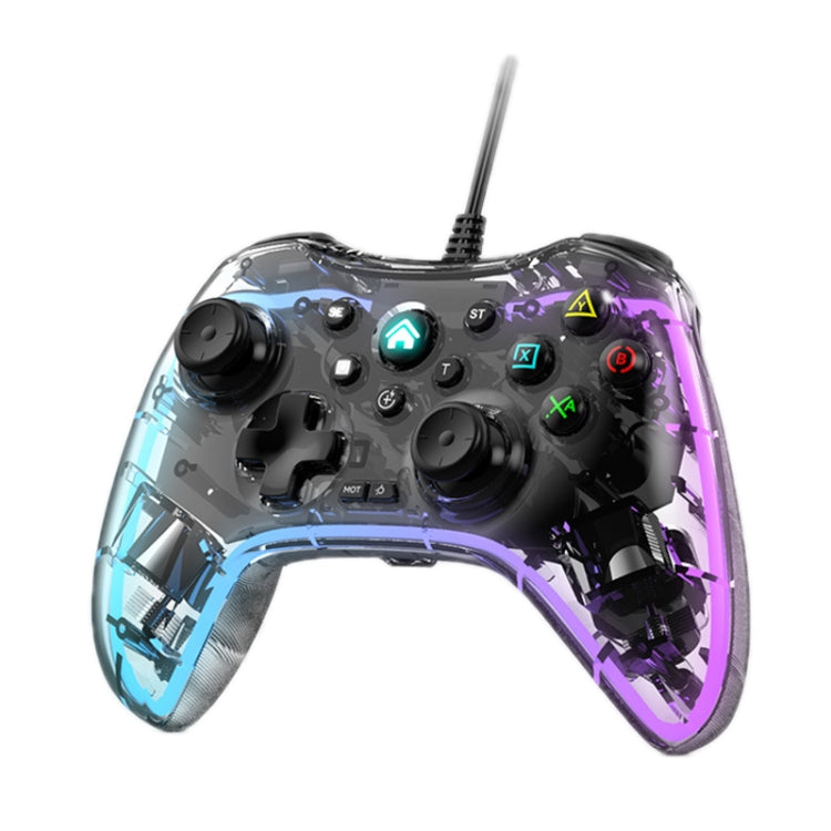 Gamepad cablato trasparente S03 Glare per Nintendo Switch/Sony PS/Computer