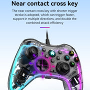 Gamepad cablato trasparente S03 Glare per Nintendo Switch/Sony PS/Computer