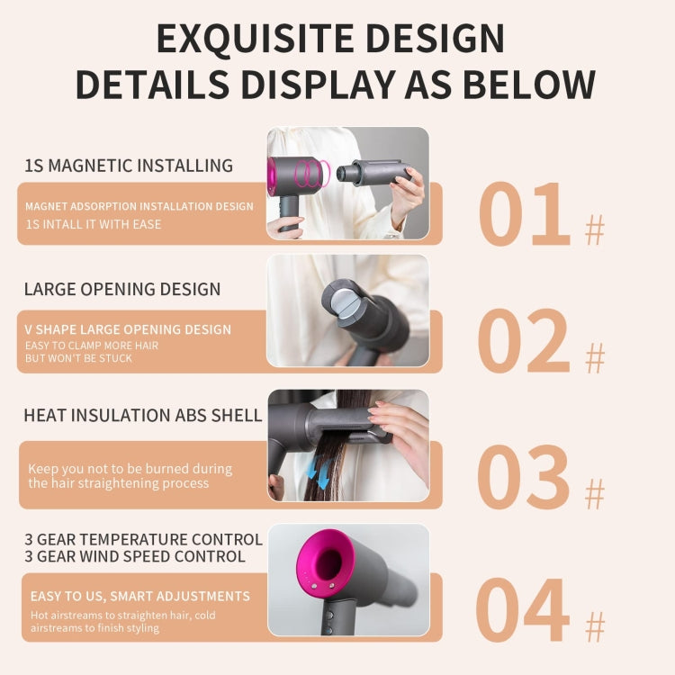 Per asciugacapelli Dyson Attacco per ugello dritto Morsetto per piastra per acconciature, Straight Nozzle