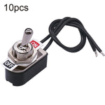 10pcs Mini Toggle Interruttore a bilanciere a due posizioni con filo, KNS-1