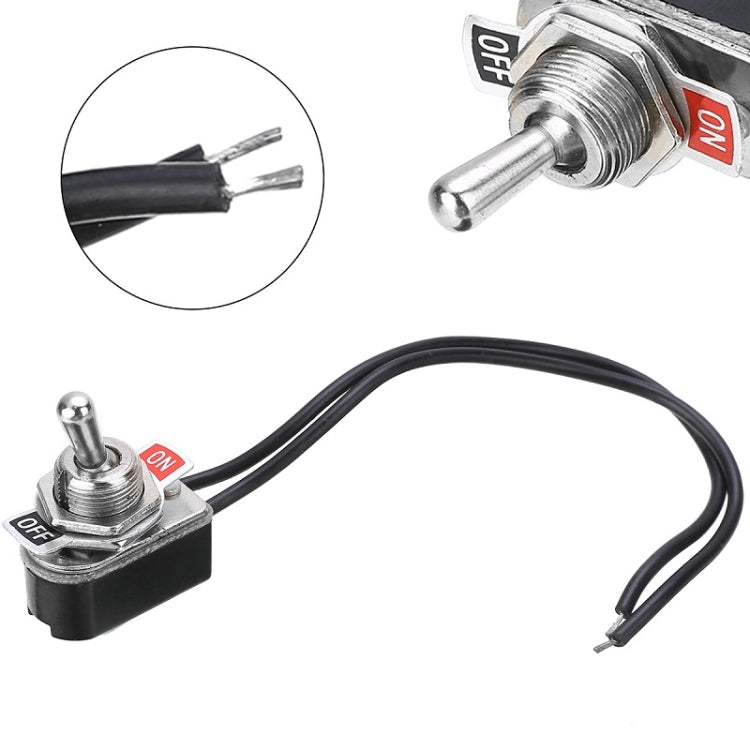 10pcs Mini Toggle Interruttore a bilanciere a due posizioni con filo, KNS-1