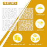 Adesivo impermeabile con numero digitale riflettente per cassetta postale da 5 pezzi, 3 inches, 4 inches