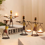 Retro in ferro battuto a forma di uomo candelabro ornamento decorazione della tavola del ristorante puntelli, 20, 21, 22, 23, 26, 27