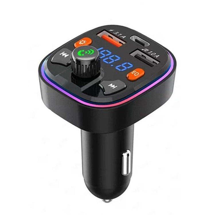 3.1A USB + PD Bluetooth Caricabatteria da auto Trasmettitore FM per auto Illuminazione colorata, R2, Q3, Q5, Q7