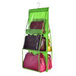 B05005 2 pezzi Double Sided 6 Pocket Hanging Bag Organizer per borsa da appendere in tessuto non tessuto, B05005 Purple, B05005 Black, B05005 Grey, B05005 Rose Red, B05005 Green, B05005 Blue