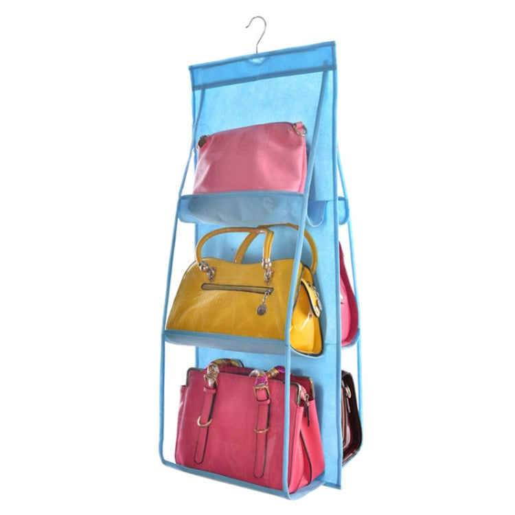 B05005 2 pezzi Double Sided 6 Pocket Hanging Bag Organizer per borsa da appendere in tessuto non tessuto, B05005 Purple, B05005 Black, B05005 Grey, B05005 Rose Red, B05005 Green, B05005 Blue