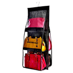 B05005 2 pezzi Double Sided 6 Pocket Hanging Bag Organizer per borsa da appendere in tessuto non tessuto, B05005 Purple, B05005 Black, B05005 Grey, B05005 Rose Red, B05005 Green, B05005 Blue