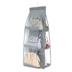B05005 2 pezzi Double Sided 6 Pocket Hanging Bag Organizer per borsa da appendere in tessuto non tessuto, B05005 Purple, B05005 Black, B05005 Grey, B05005 Rose Red, B05005 Green, B05005 Blue