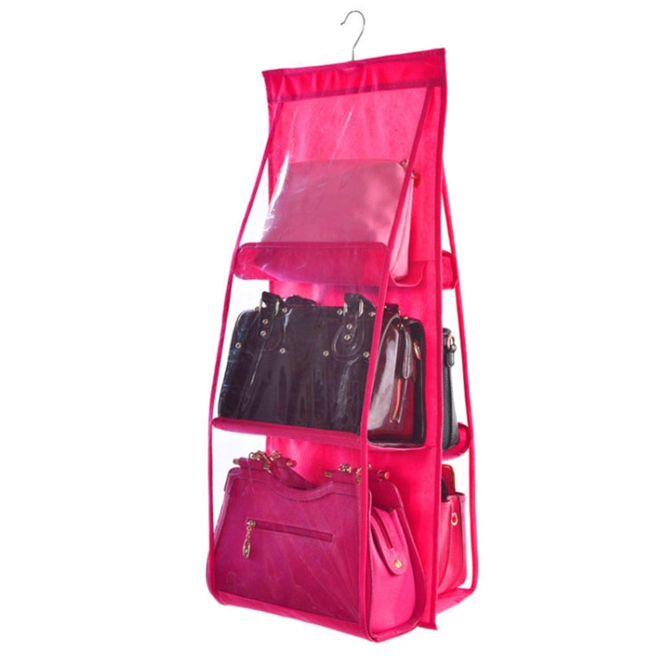 B05005 2 pezzi Double Sided 6 Pocket Hanging Bag Organizer per borsa da appendere in tessuto non tessuto, B05005 Purple, B05005 Black, B05005 Grey, B05005 Rose Red, B05005 Green, B05005 Blue