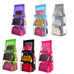 B05005 2 pezzi Double Sided 6 Pocket Hanging Bag Organizer per borsa da appendere in tessuto non tessuto, B05005 Purple, B05005 Black, B05005 Grey, B05005 Rose Red, B05005 Green, B05005 Blue