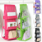 B05005 2 pezzi Double Sided 6 Pocket Hanging Bag Organizer per borsa da appendere in tessuto non tessuto, B05005 Purple, B05005 Black, B05005 Grey, B05005 Rose Red, B05005 Green, B05005 Blue