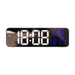 671 Sveglia a LED digitale con schermo a specchio Plug-in USB / batteria a doppio uso con display temperatura / umidità, 671 (Black Shell White Blue), 671 (Black Shell White Green), 671 (Black Shell White Red)