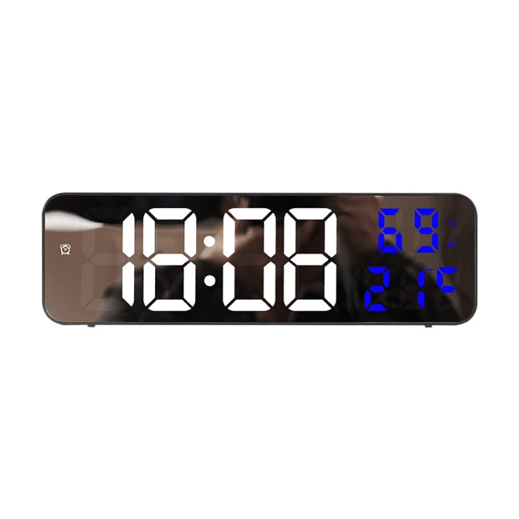 671 Sveglia a LED digitale con schermo a specchio Plug-in USB / batteria a doppio uso con display temperatura / umidità, 671 (Black Shell White Blue), 671 (Black Shell White Green), 671 (Black Shell White Red)