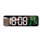 671 Sveglia a LED digitale con schermo a specchio Plug-in USB / batteria a doppio uso con display temperatura / umidità, 671 (Black Shell White Blue), 671 (Black Shell White Green), 671 (Black Shell White Red)