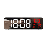 671 Sveglia a LED digitale con schermo a specchio Plug-in USB / batteria a doppio uso con display temperatura / umidità, 671 (Black Shell White Blue), 671 (Black Shell White Green), 671 (Black Shell White Red)
